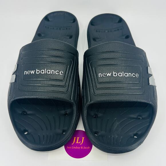 New Balance Men's Float Slide Sandals Black/Silver Size 13 EEEE 4E Width - Picture 3 of 11